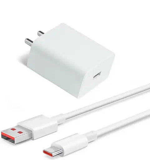 33W SuperVOOC Technology Fast Charger|Wall Charger Adapter with USB to Type-C Cable Included|Fast Charging|QC Charging (Cable Included)